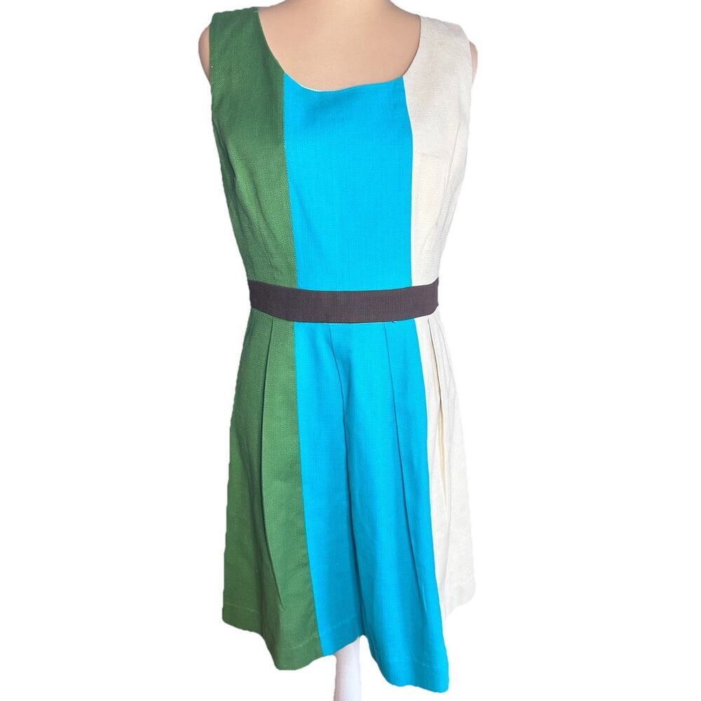 Vtg Style Anthropologie Tabitha Glanz Colorblock Mini Dress Women’s 10 Cotton